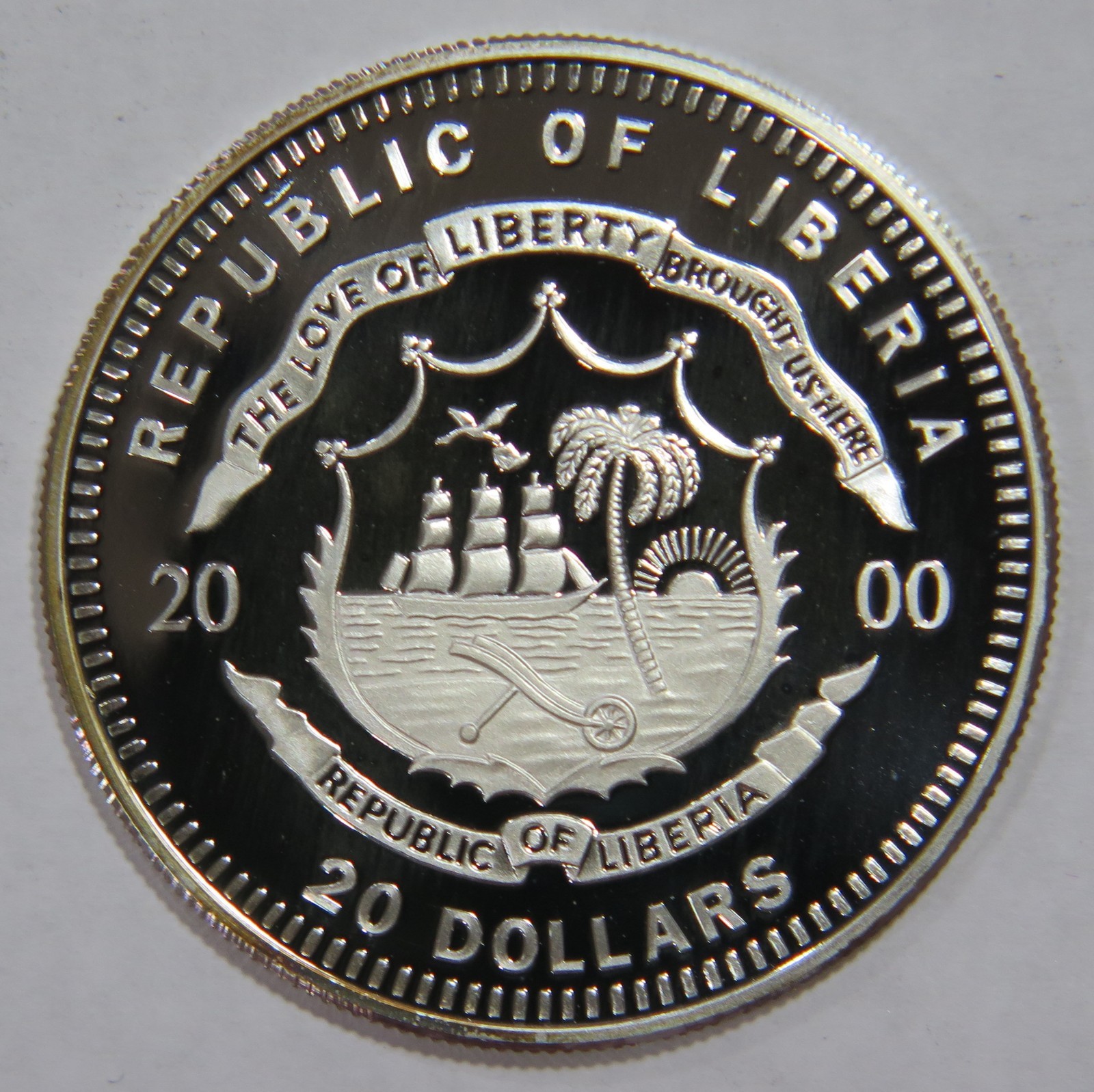 LIBERIA 2000 $20 DOLLARS 999 SILVER FORT SUMTER CIVIL WAR COMMEMORATIVE COIN