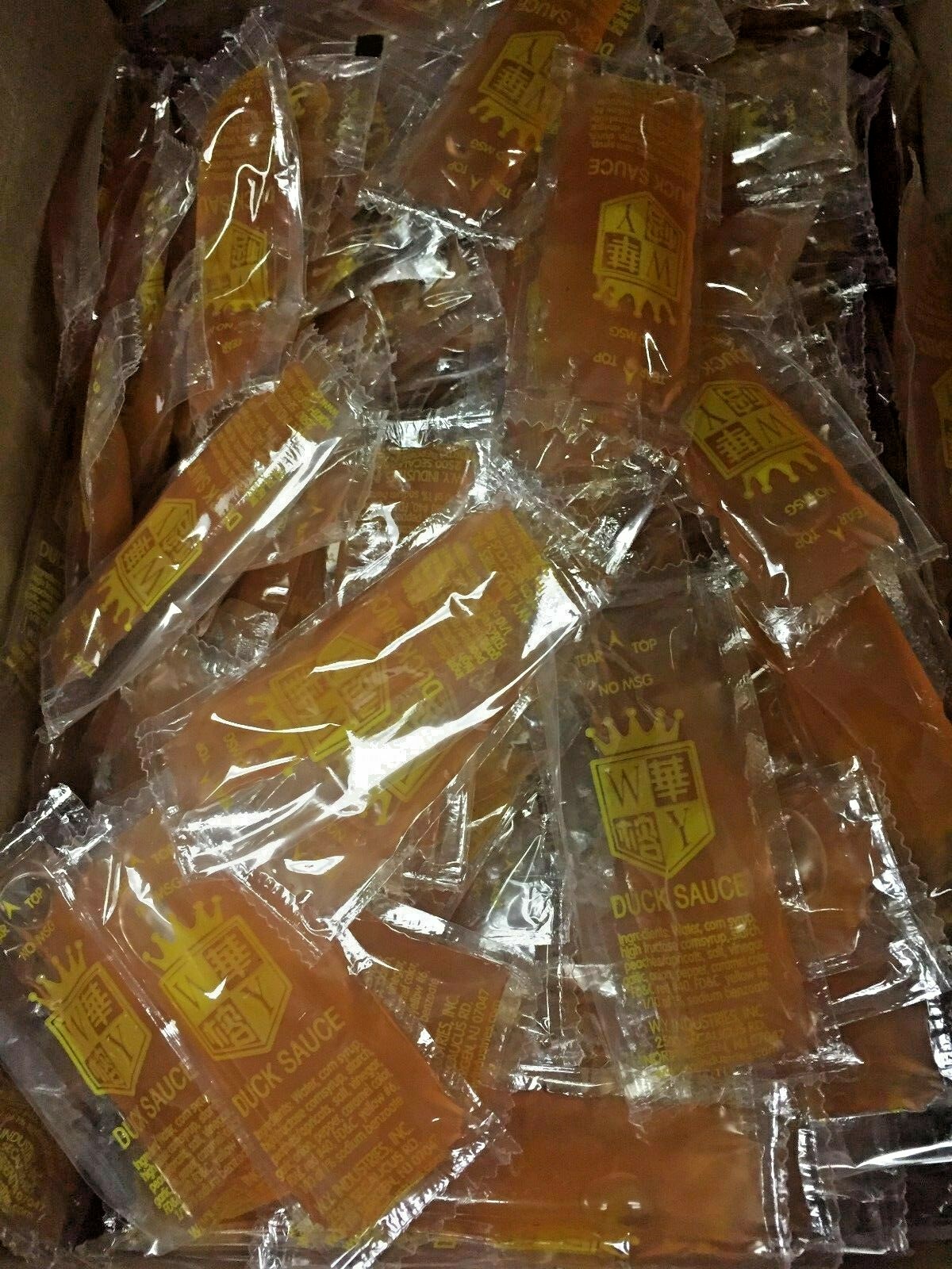 CHINESE DUCK SAUCE INDIVIDUAL PACKETS , WY BRAND DUCK SAUCE