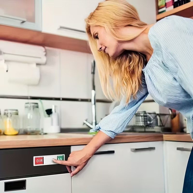 1pc Iron Dishwasher Magnet Clean Dirty Sign, Dual-Use Easy-Push Indicator