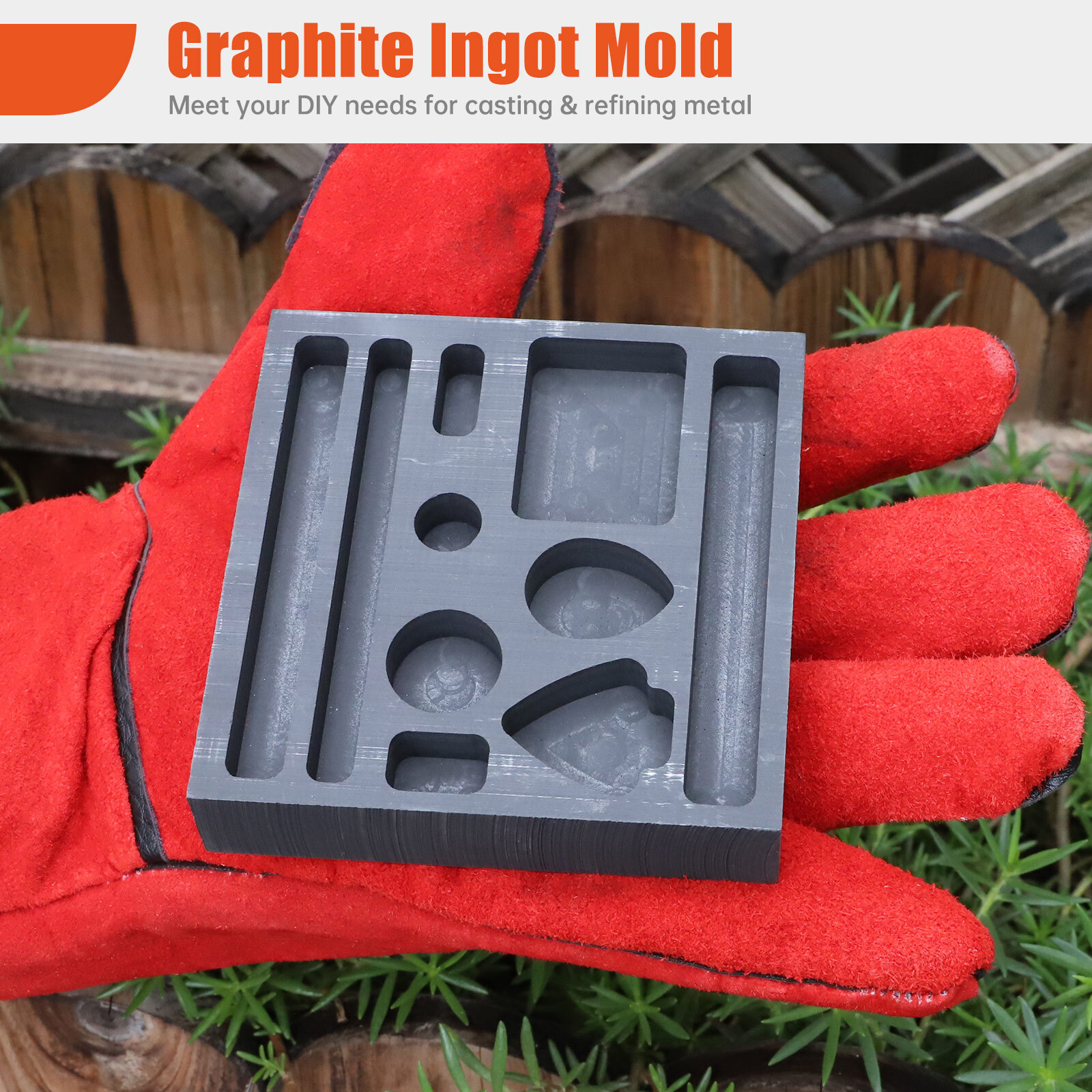 TOAUTO 1800W Electric Gold Melting Furnace 6.6LB Crucible Casting Ingot Mold Kit