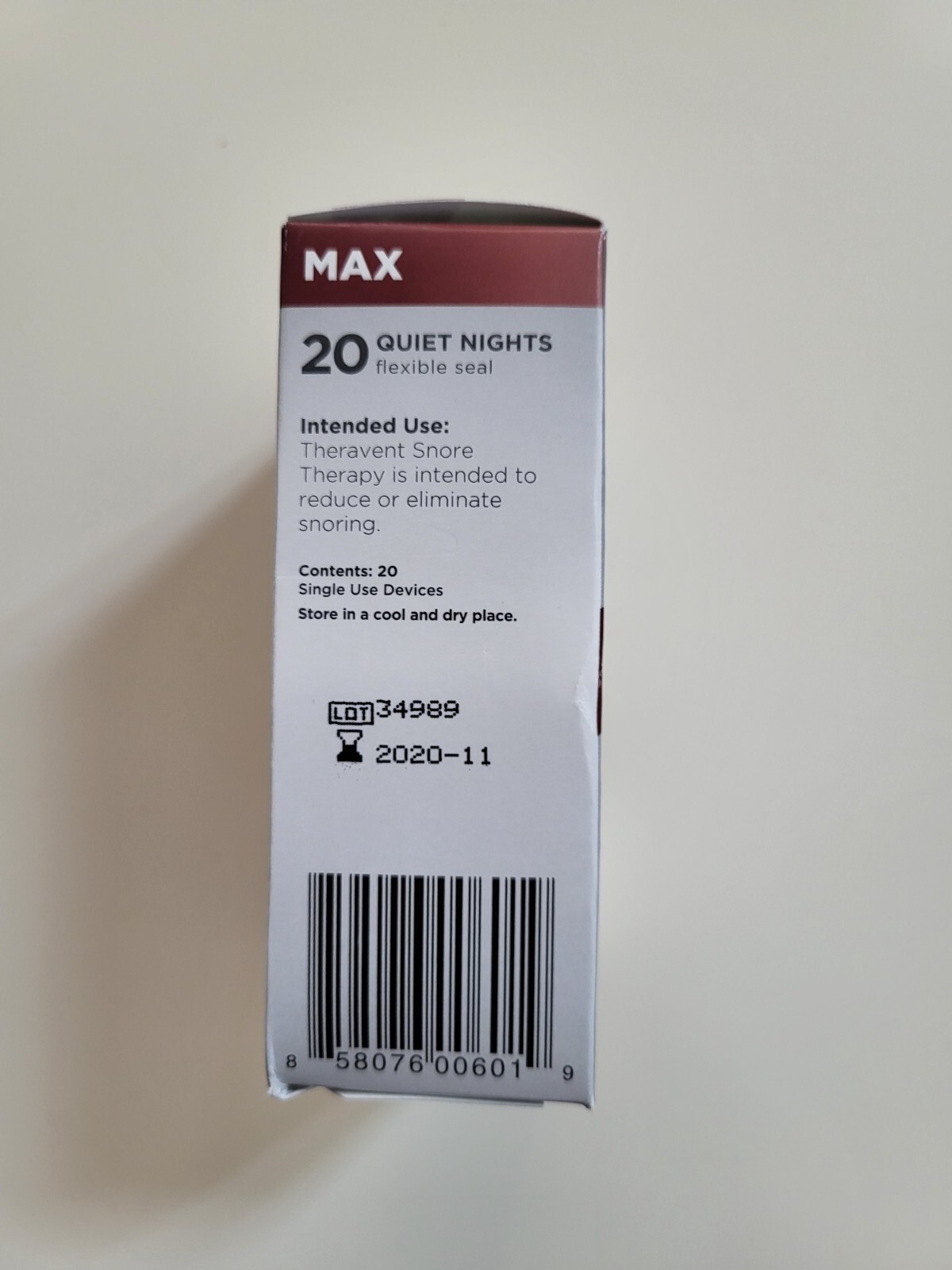 Theravent Snore Therapy MAX Strips - 20 Count new with Box