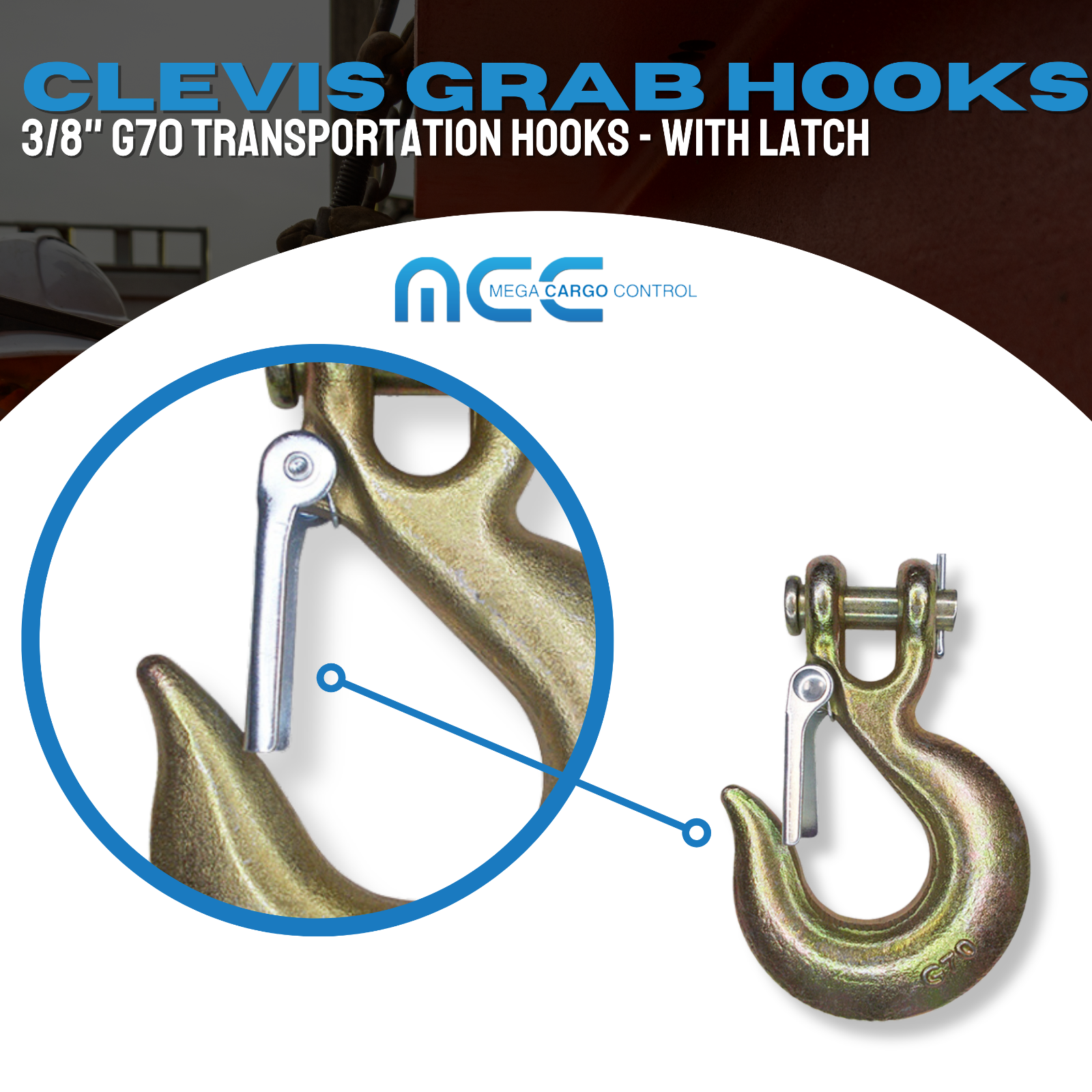 G70 5/16" 3/8" 1/2" Tow Chain Clevis Slip Hook for Flatbed Truck Transport Chain