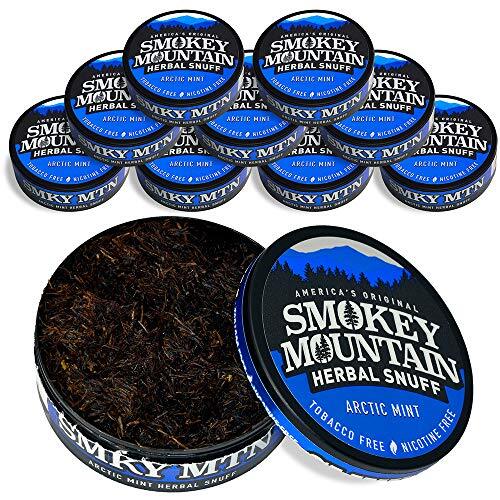 Smokey Mountain Herbal Snuff Nicotine-Free and Tobacco-Free Arctic Mint (10-C...