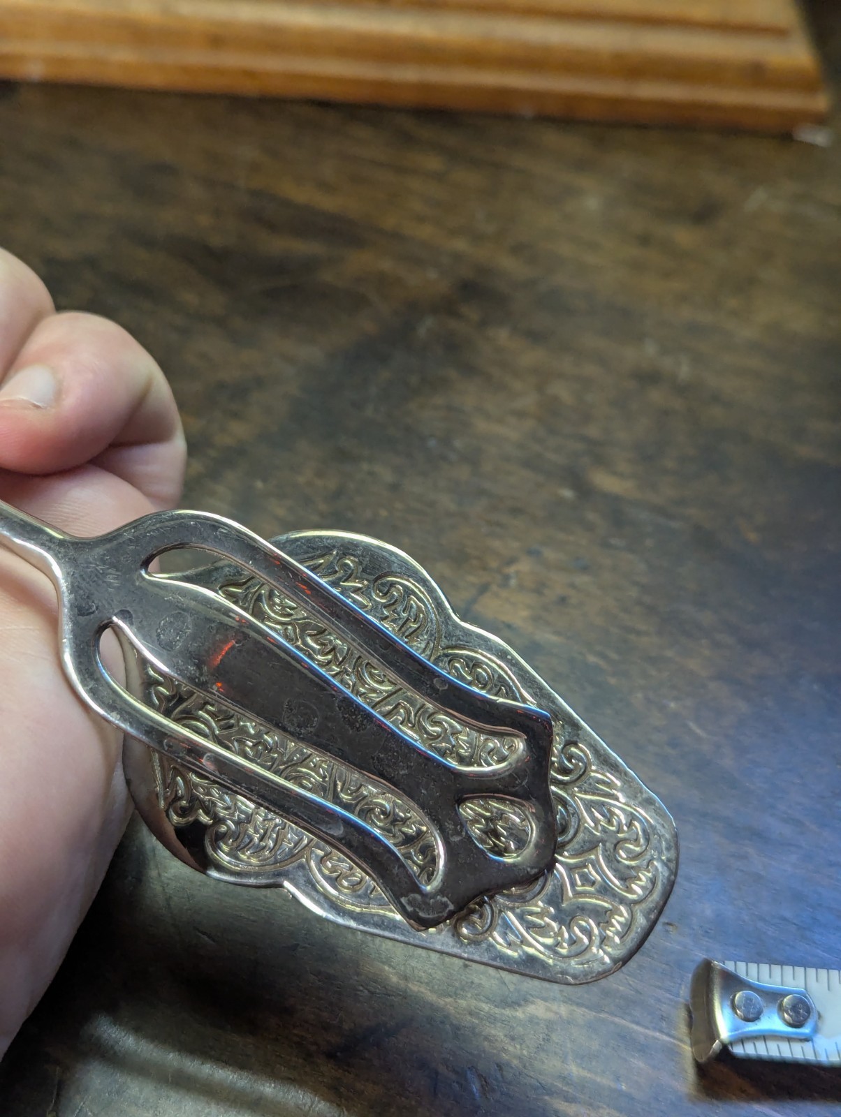 Silverplate Zinc Alloy Salad Tongs Vintage Ornate Dessert Service SEPARATED 8.5"