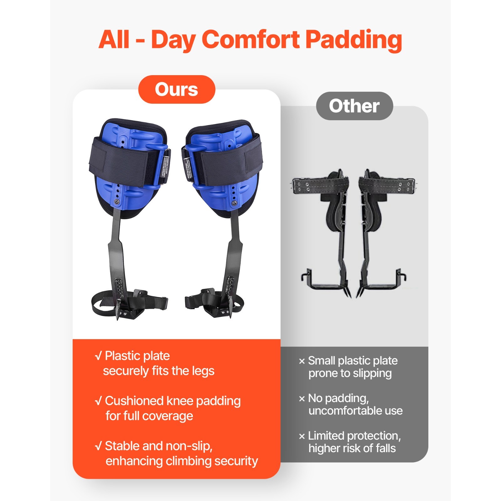 Uimoso Tree Climbing Spikes Set Climbing Spurs Steel Safety Rope Seat Harness