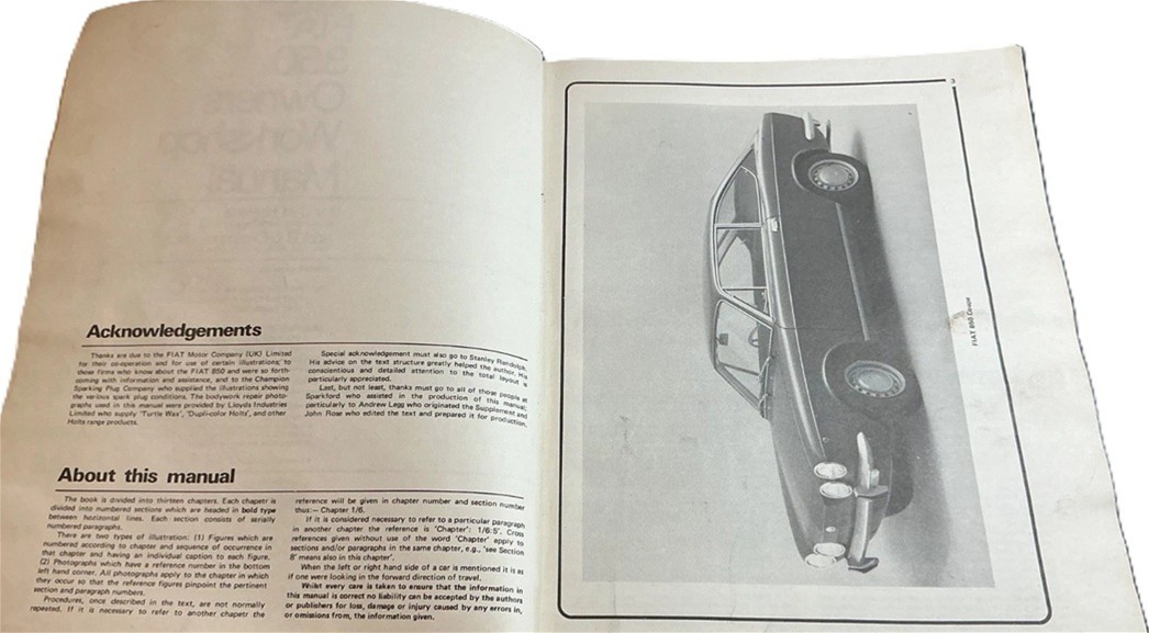 1964-1974 Fiat 850 Haynes Owners Workshop Manual Repair Shop Service Book