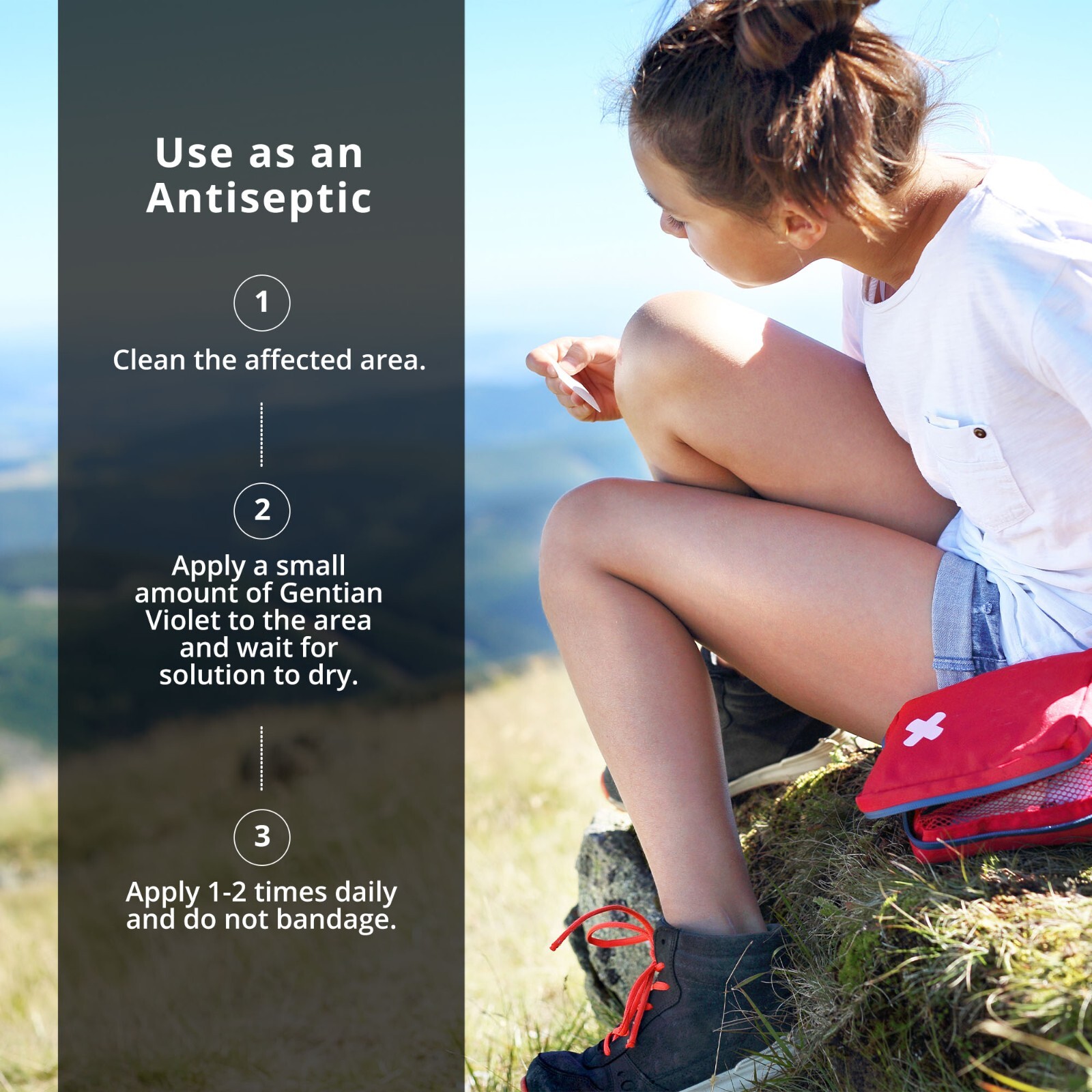 De La Cruz 1% Gent Violet Skin Antiseptic (Violeta Genciana) 1 OZ, 8/2026 3 PACK