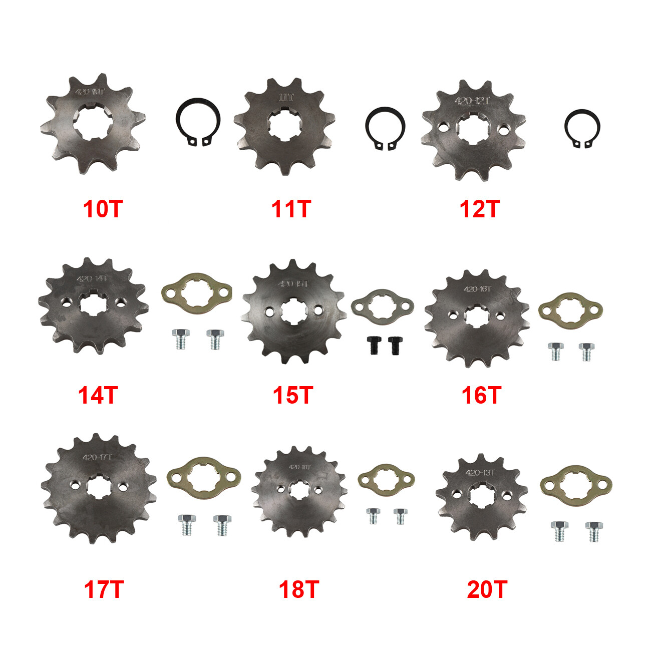 420Chain 17mm 10-18T Front Sprocket For 50 70 90 110 125 140cc ATV Pit Dirt Bike