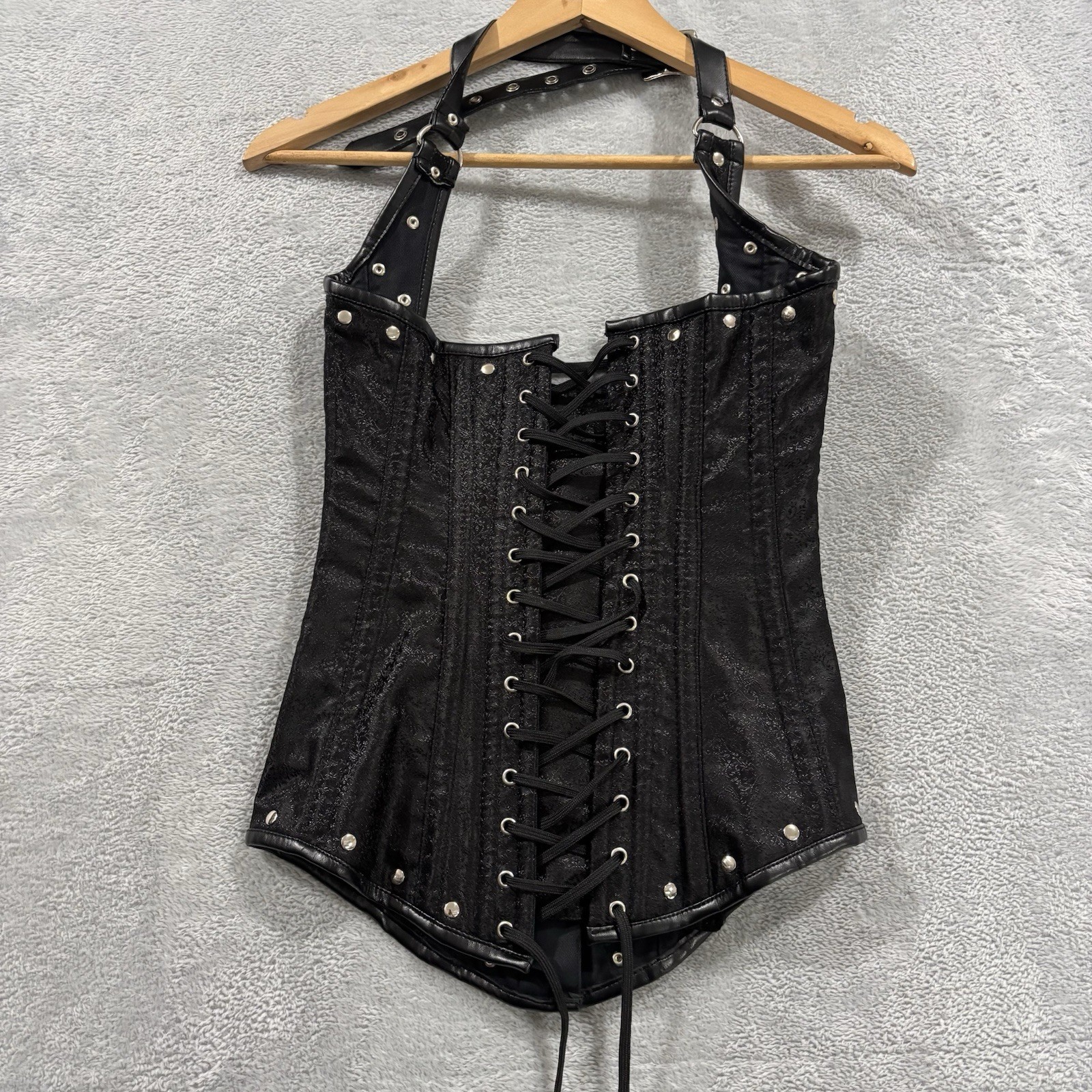 Top Drawer by Daisy Corset Women's Small Steel Boned Floral Whimsigoth Black