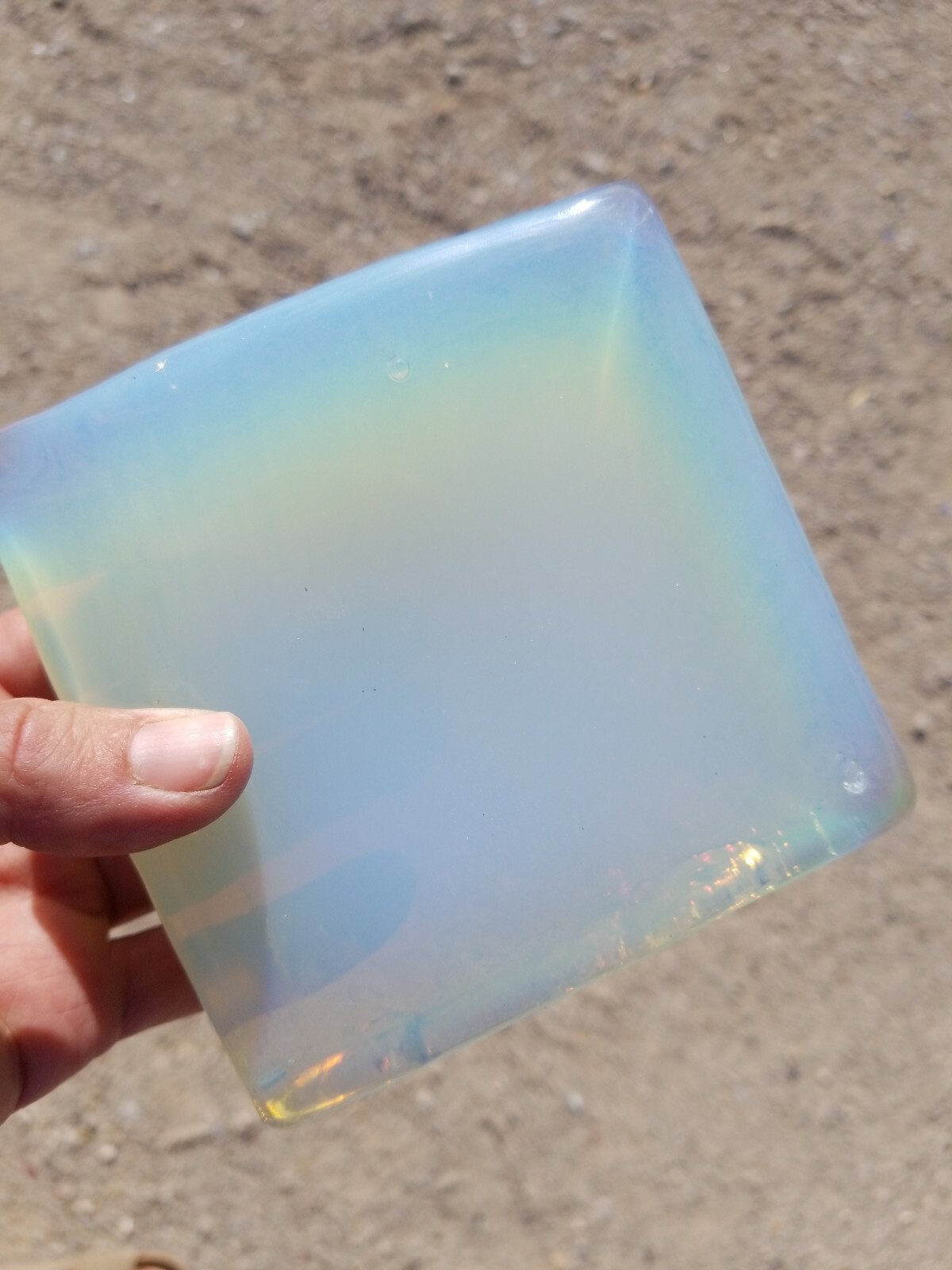 Opal Opalite Glass Tile Chipped Block 4 Slab Flint Knapping Cab 2# Sm.