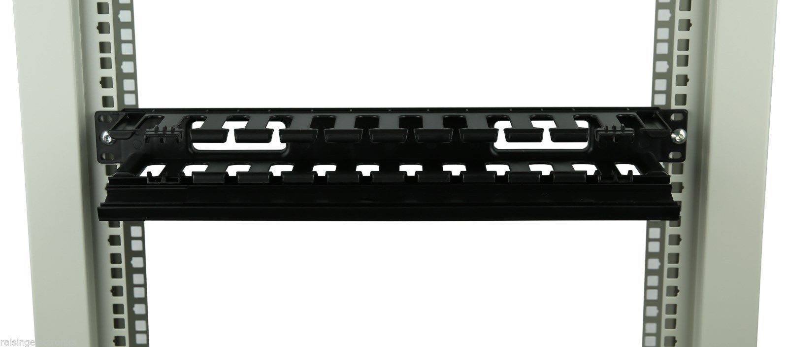 1U Horizontal Rack Mount Cable Management Unit with Panel Plastic