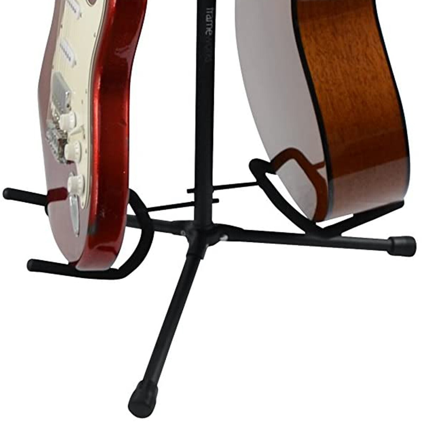 5Core Padded Dual Guitar Display Stand Traditional Design Adjustable Height
