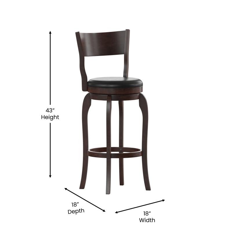 Nicos Commercial Pub Stool - Antique Oak - Black Seat