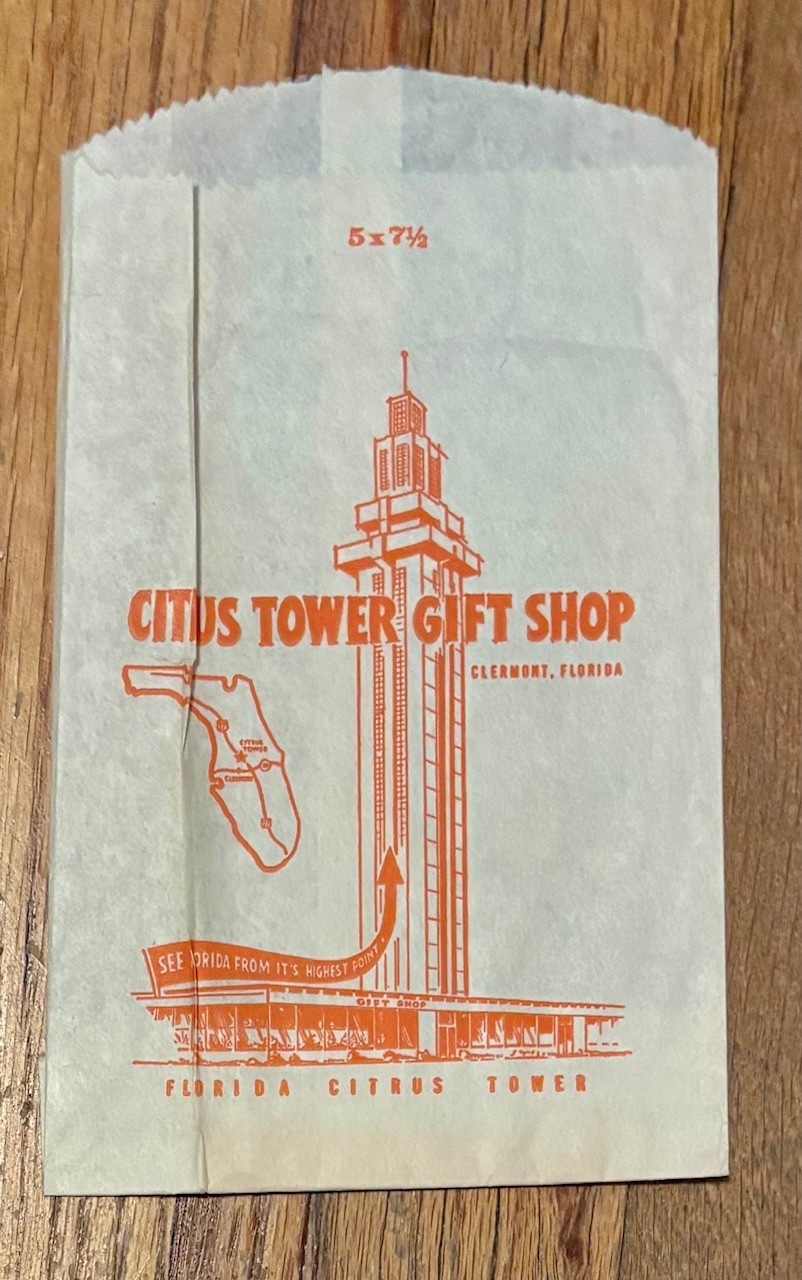 1960s Clermont Florida Citrus Tower Gift Shop Bag