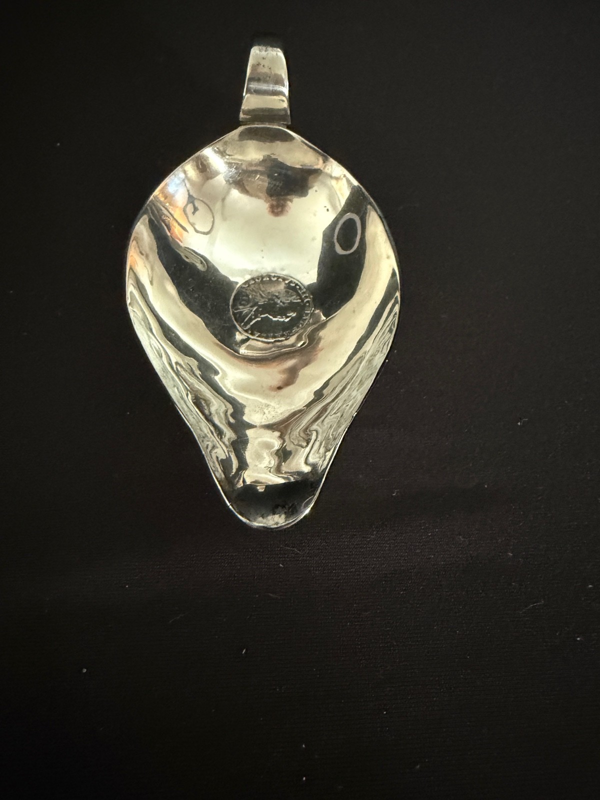 1832 London Sterling Pap Boat with 1787 Shilling in Bottom Jonathan Hayne