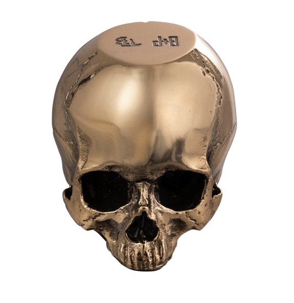 Buster and Punch x Travis Barker Skull Doorstop Stainless Steel Brass 4 Lb Decor