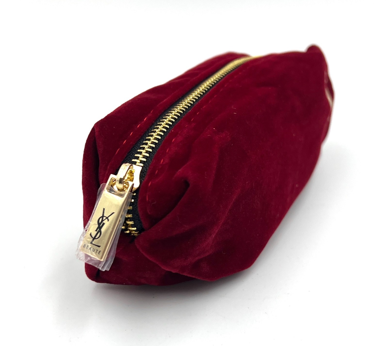 2 Bags: YSL Yves Saint Laurent Beauty Velvet Makeup Small Size Lip Bag ~ Red