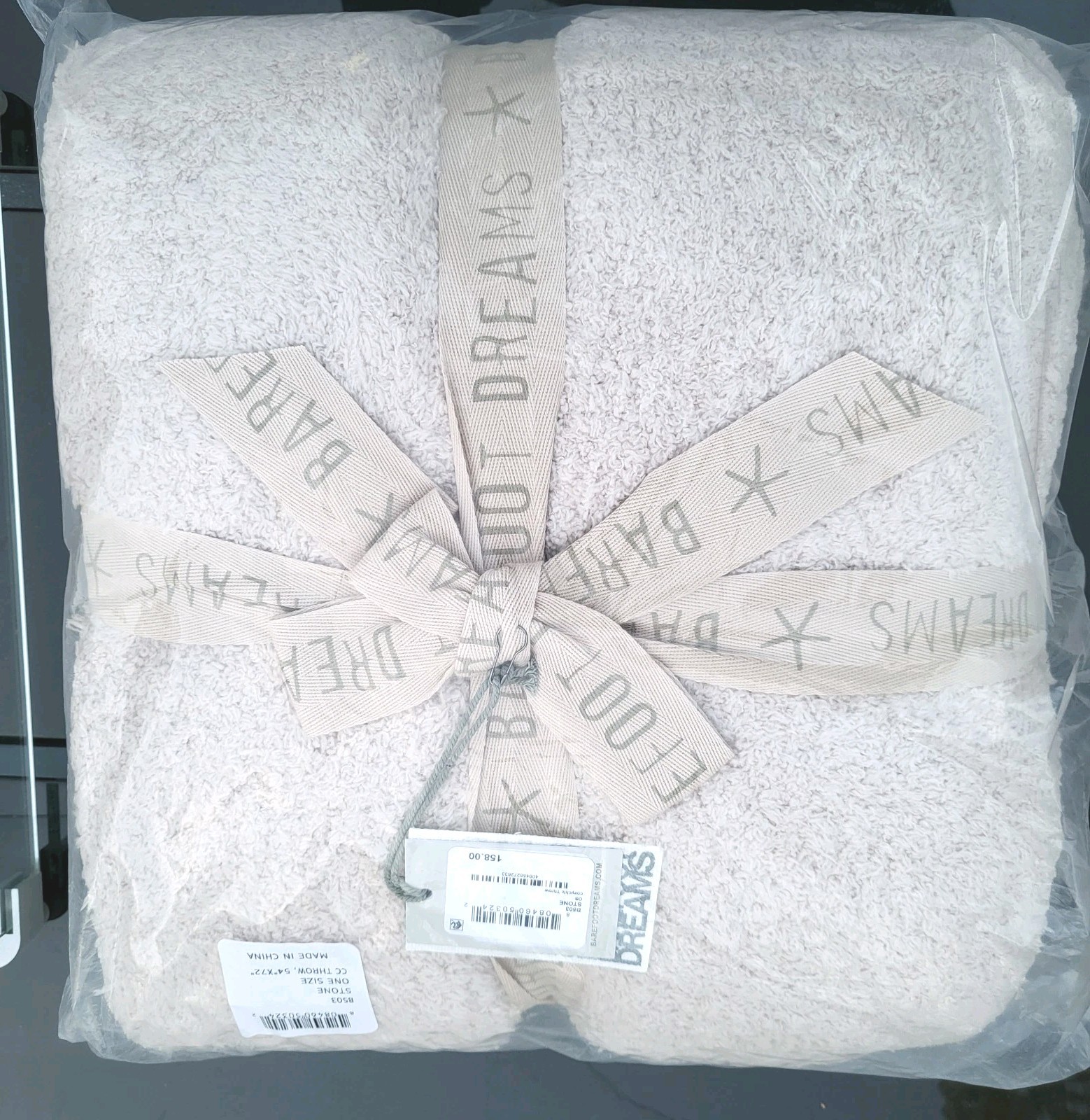 Barefoot Dreams CozyChic Throw, Stone 54" x 72" New