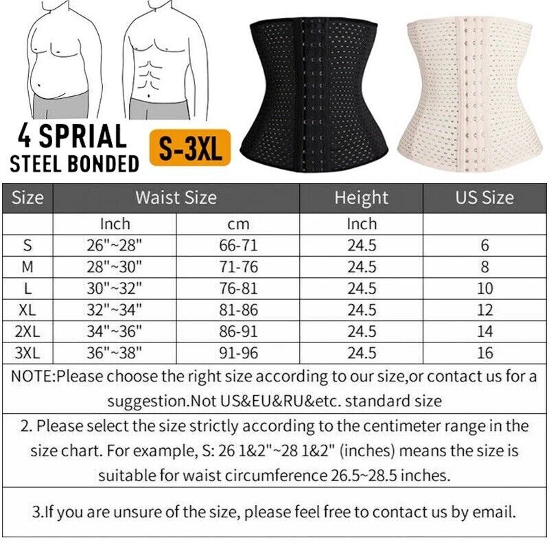 Men Waist Trainer Body Shaper Tummy Girdle Belt Belly Fat Burners Corset S-2XL