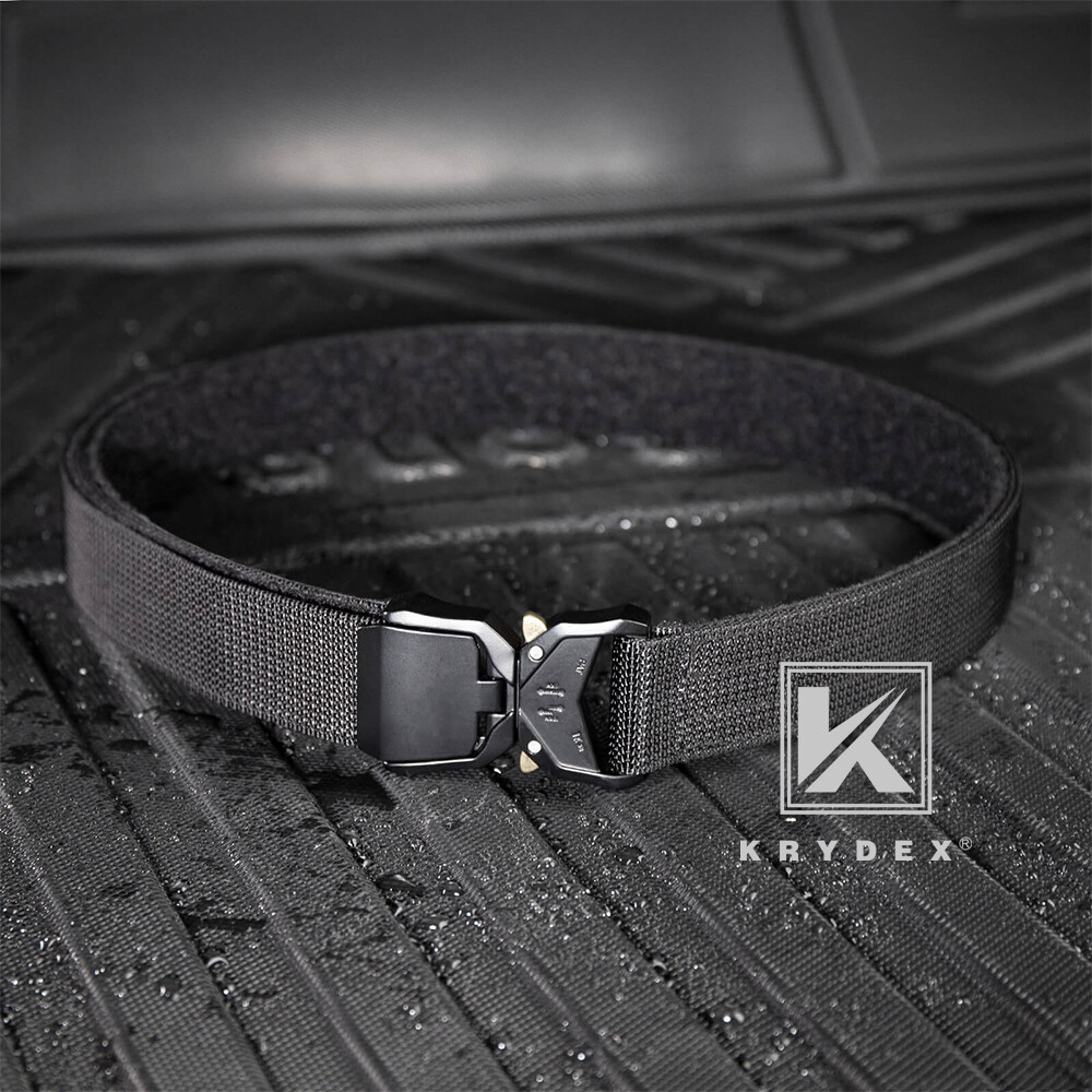 KRYDEX Tactical Duty Belt 1.5" Double Layer Flip Top Quick Release Buckle Belt