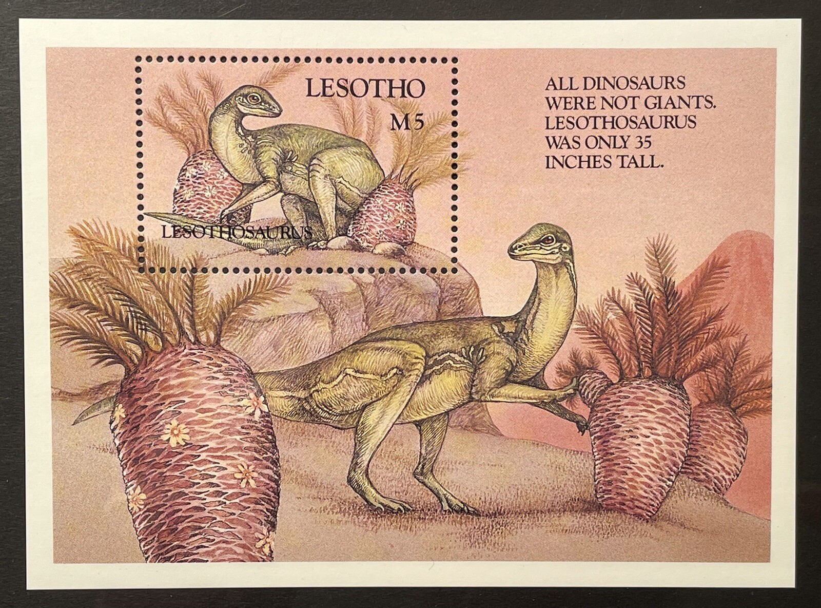 LESOTHO DINOSAUR STAMPS 1992 MNH PREHISTORIC ANIMALS LESOTHOSAURUS DINOSAURS 2
