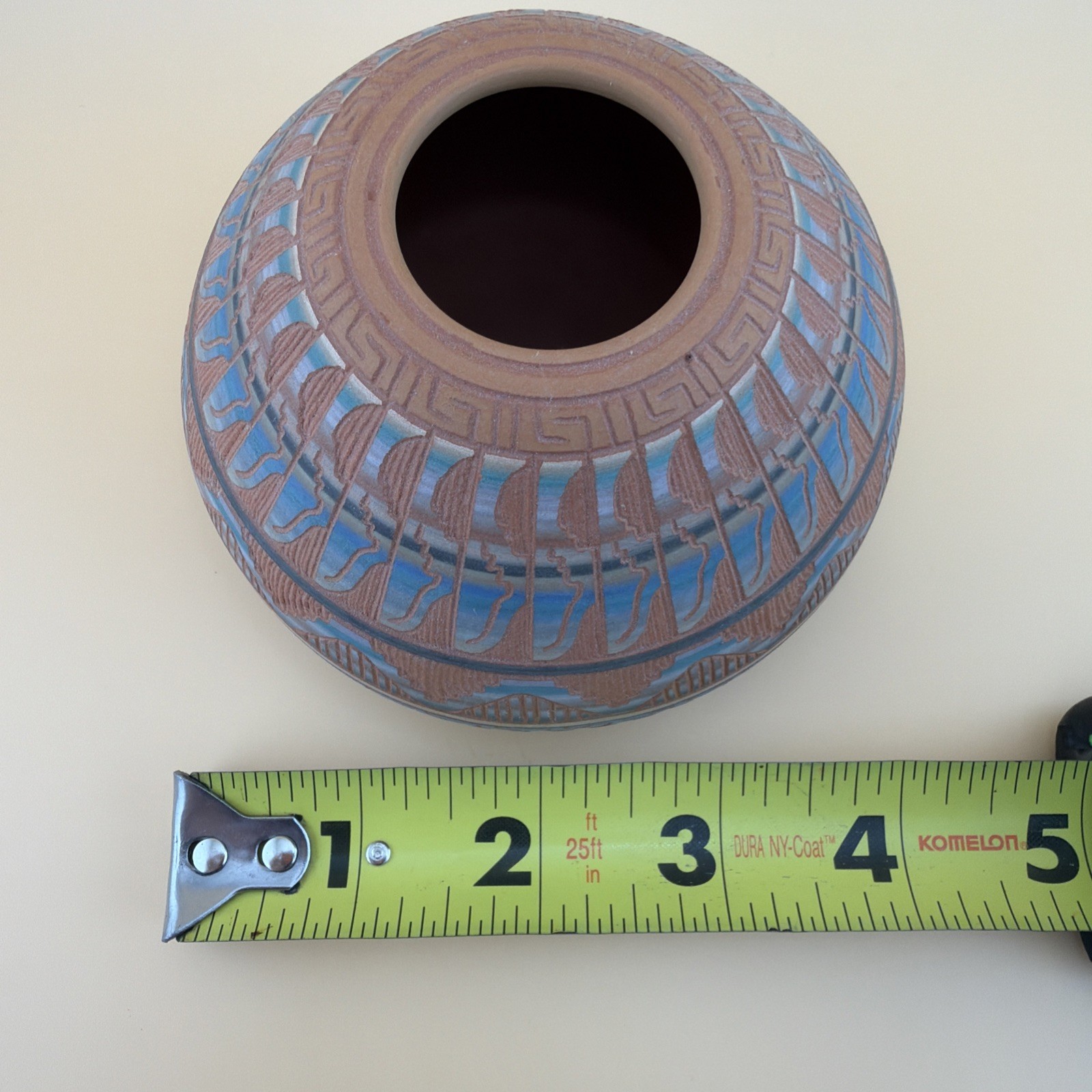 Etched Pottery Vase - Navajo Native American Signed Ferguson Whitegoat