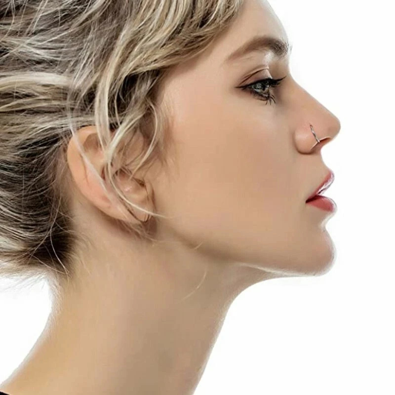 1PC Surgical Steel Hinged Segment Hoop Ring Sleeper Lip Ear Nose Body Piercing