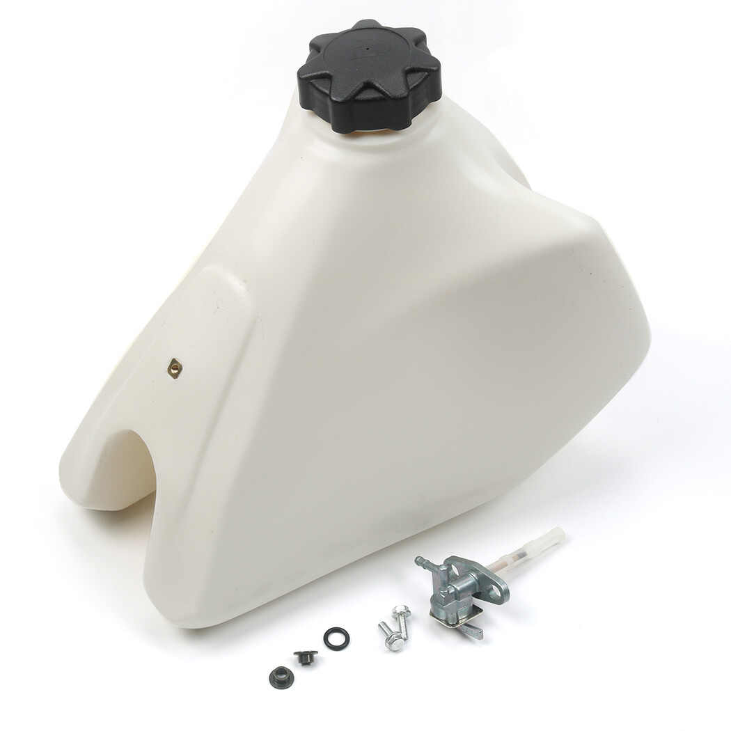 Gas Fuel Tank For Honda XR200R 1985-2002 Plastic Cap Petcock Valve White