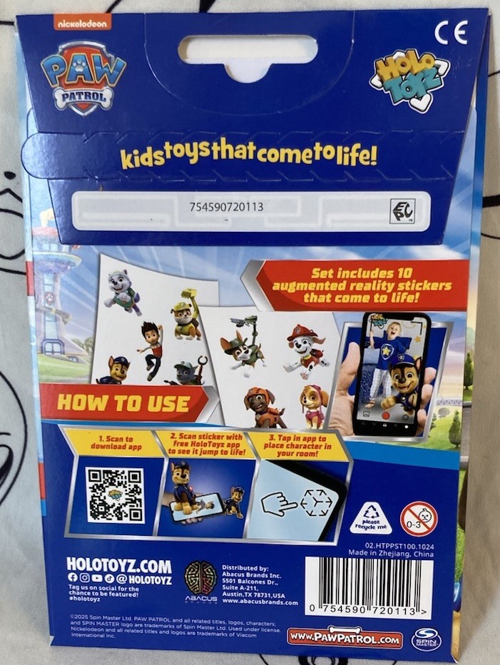 Holo Toyz Paw Patrol 10 AR Stickers With Sound Nickelodeon Brand New Ages 3+