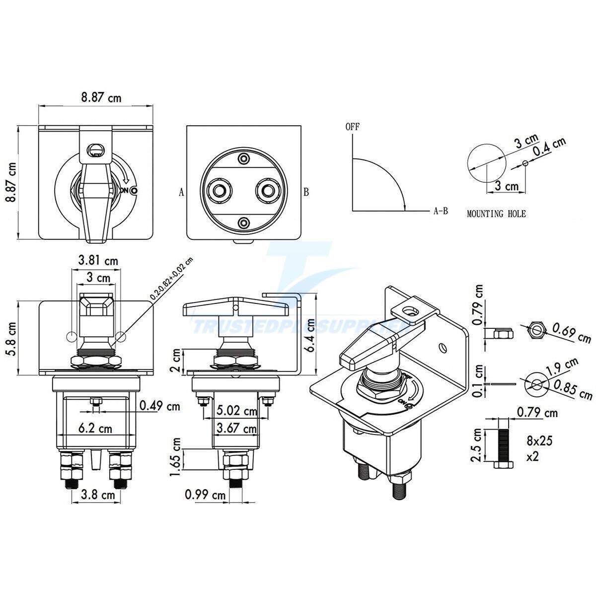 Battery Kill Switch Disconnect Isolator Power Cut OFF Car Boat Marine RV 12V-36V