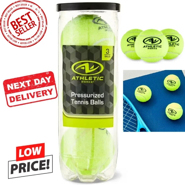 Athletic Works Pressurized Tennis Balls, 3-Pack, All Court Use New & sealed