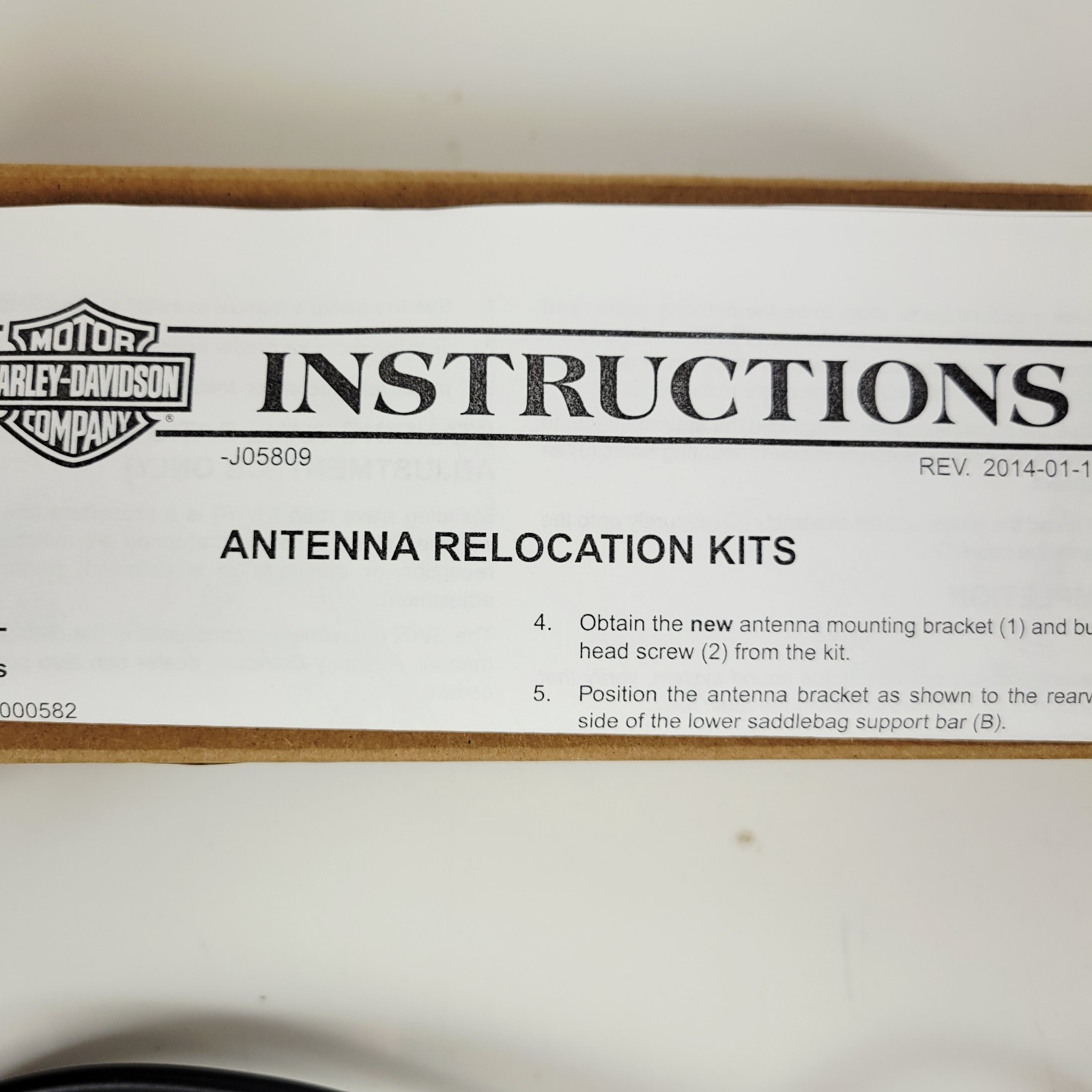 OEM Harley Davidson AM/FM Antenna Relocation Kit - 76000582A / 2014-2025 Touring