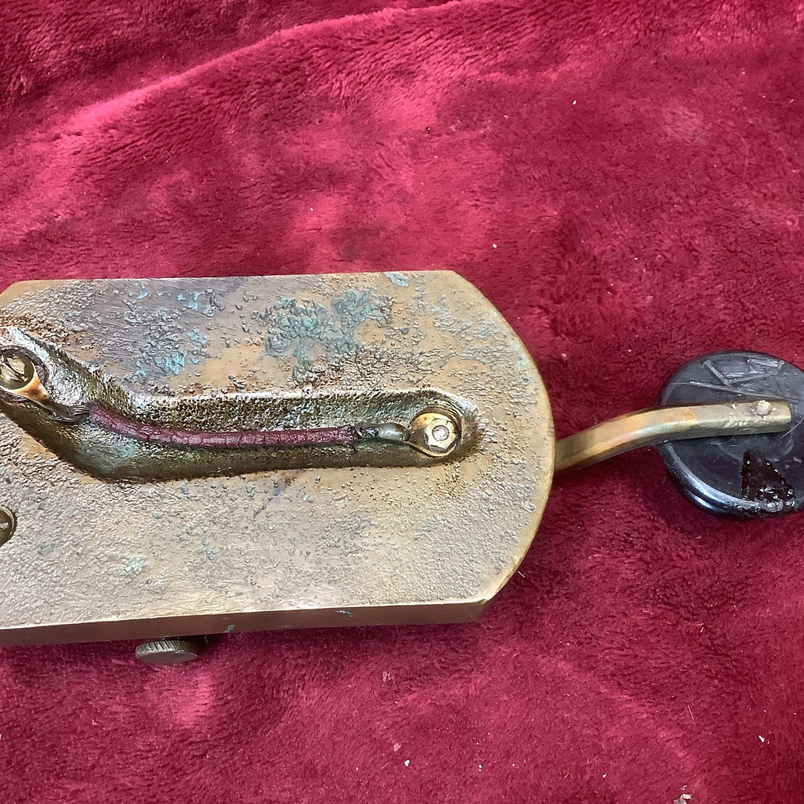 Vintage 3# Heavy Brass Oversized Telegraph Key “CK” Nonelikeit! K1 Key Button