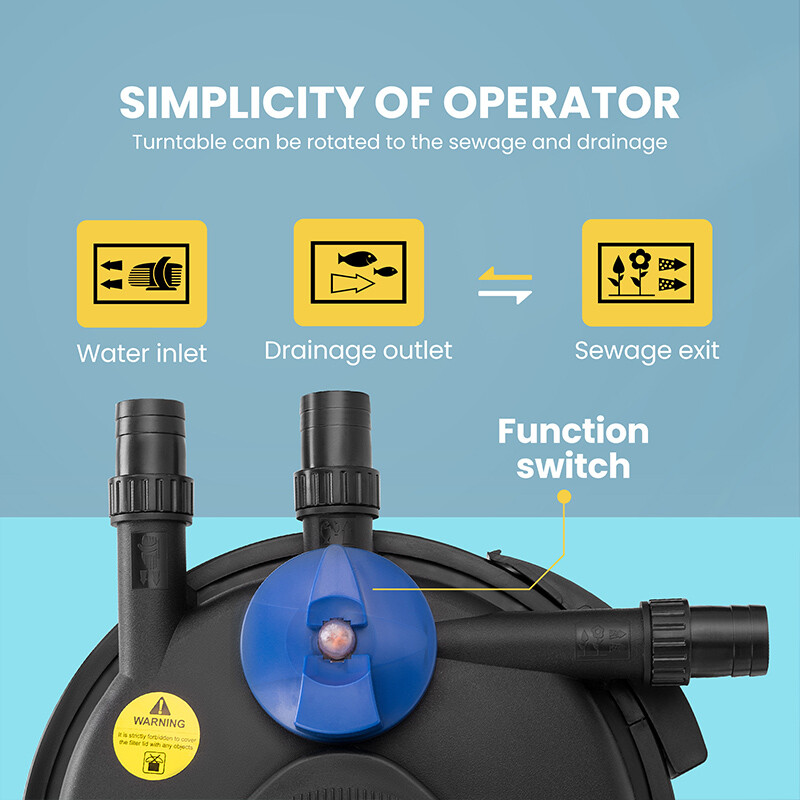 Pond Pressure Bio Filter with 13W UV Light for Koi Ponds 1000/1600/2100/2600 Gal