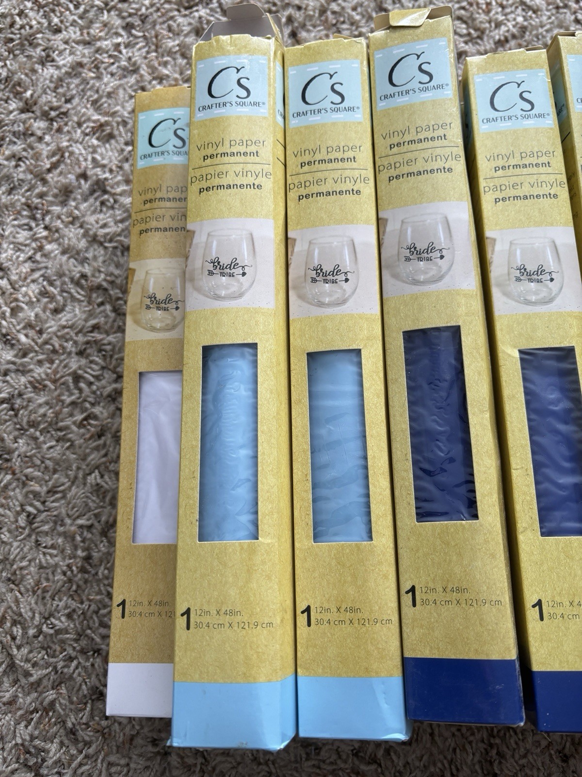 Crafter's Square Vinyl Paper Lot of of 23 - 3 Colors - 12in x 48in - New