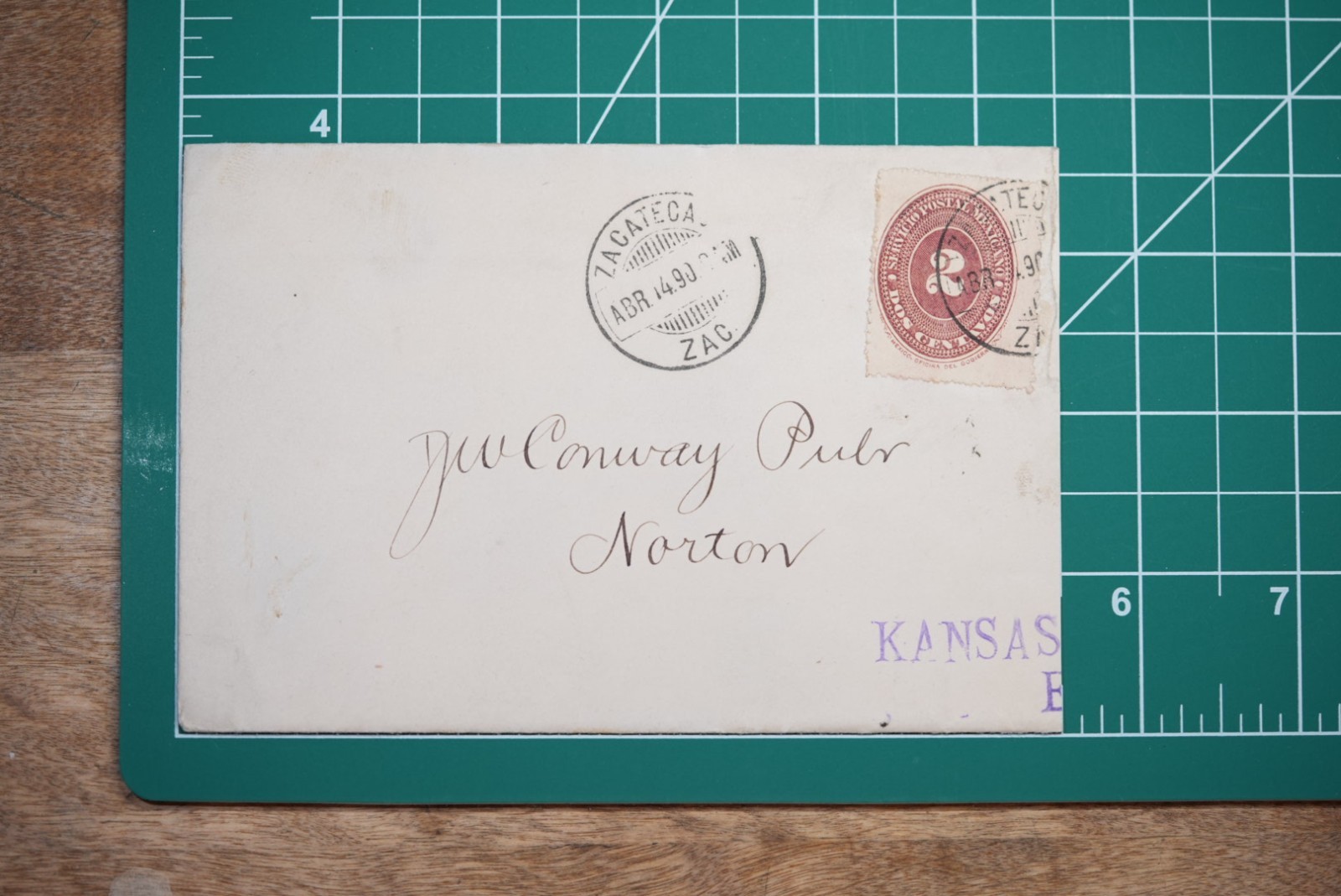 1890 Mexico Zacatecas Cover to USA w/ Scott 196 2c Brown Carmine Eagle Pass