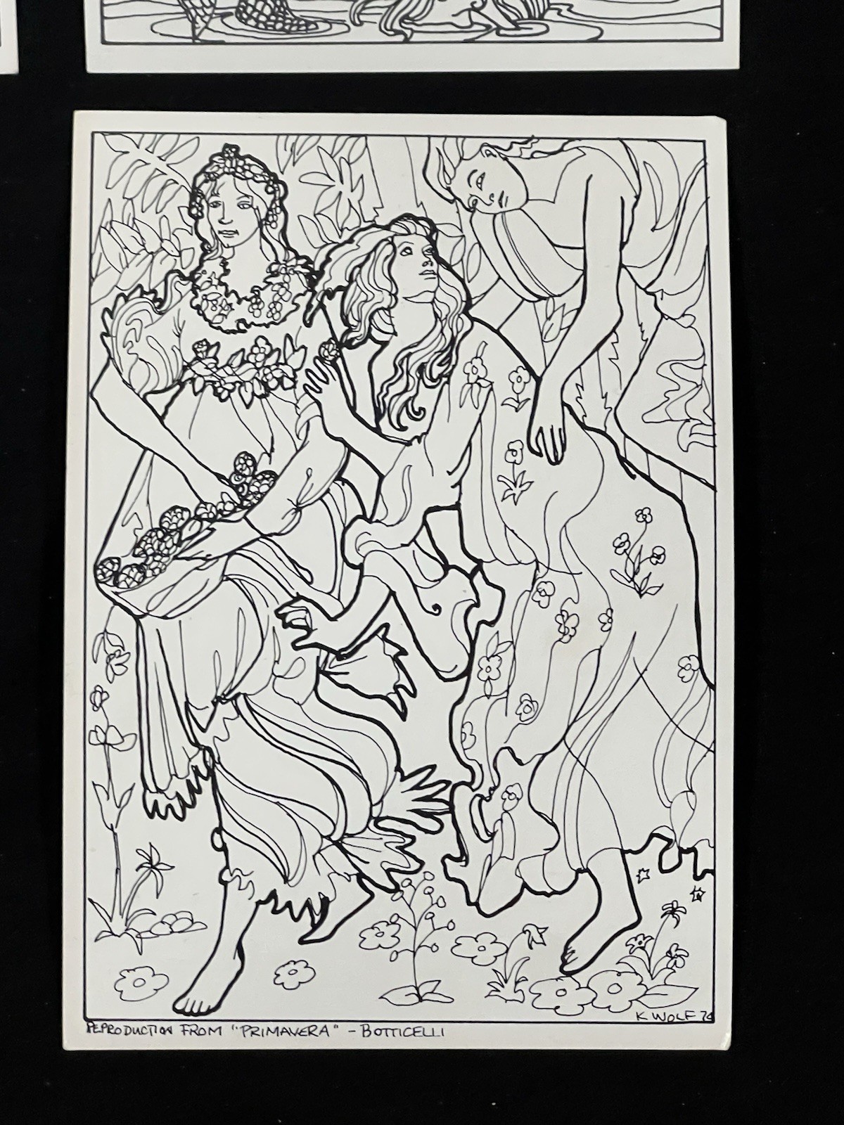 VTG 1974 Doodle Art Coloring Postcard Lot 10 Open Door Enterprises Unused