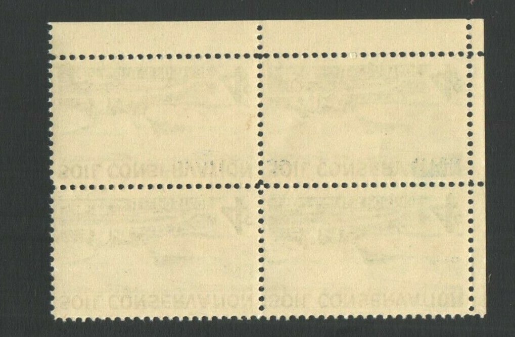 Vintage Unused US Postage BLOCK 4 Cent Stamps SOIL CONSERVATION
