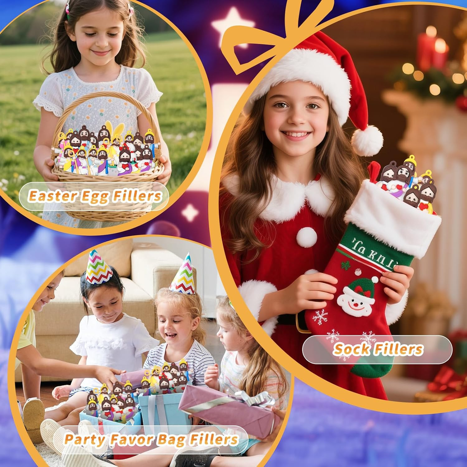 Little Jesus Figures, 60PCS Mini Jesus Figurines in Bulk, Jesus Loves You Tiny J