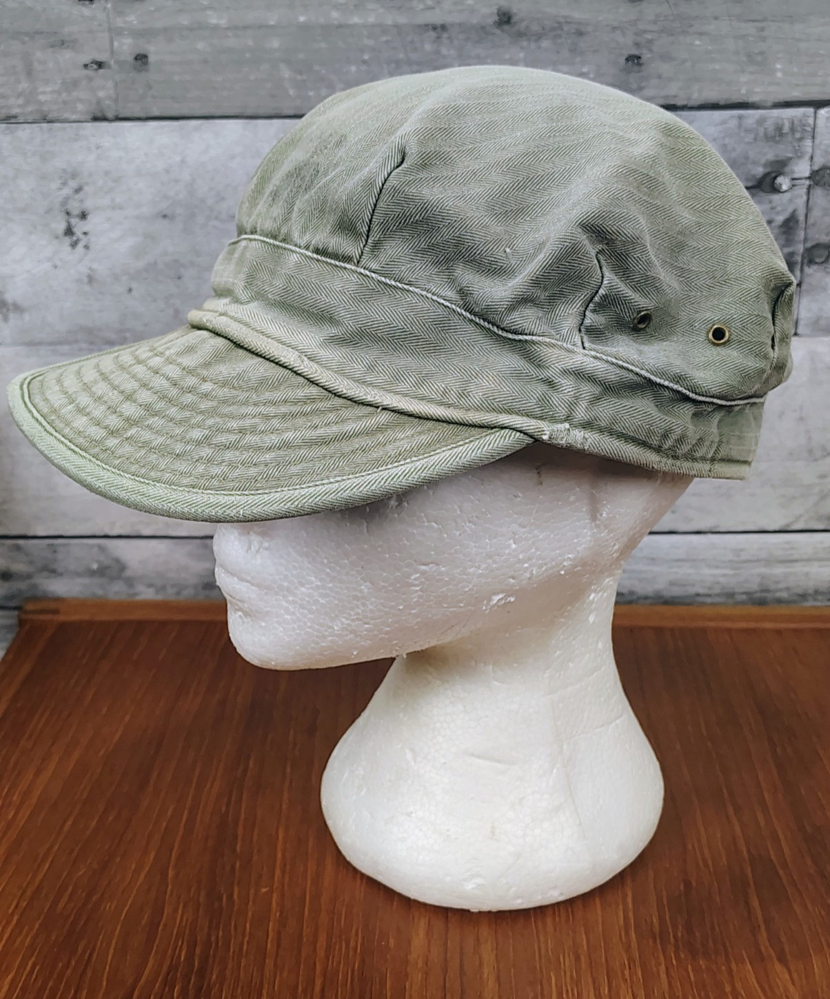 Vintage Original WWII Korean War USMC HBT Cap Hat
