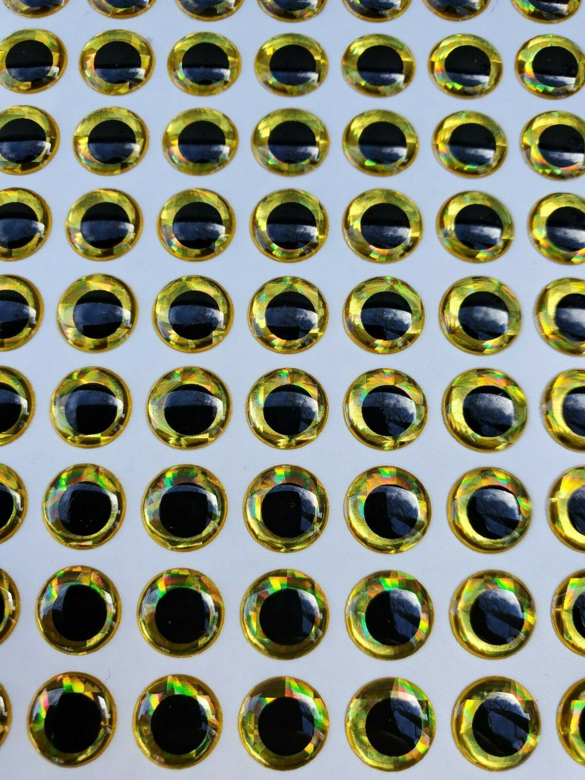 3D Lure Eye Self Stick Gold/black 3mm - 12mm