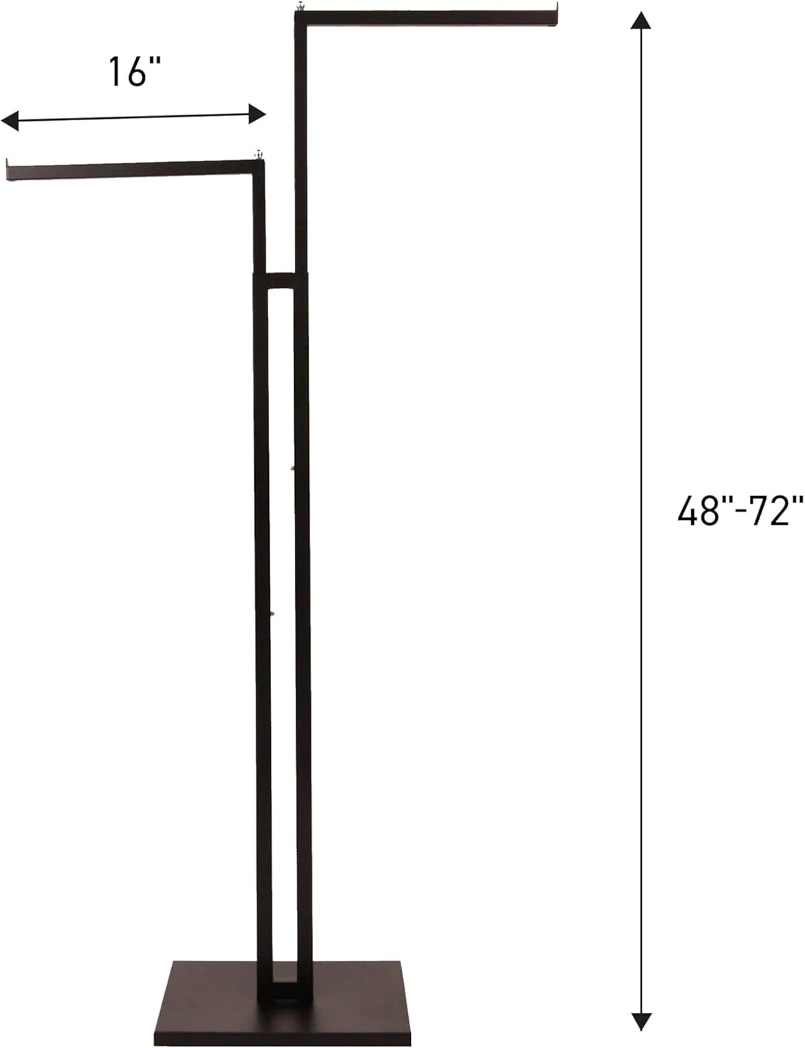 Clothes Rack Two Way 2 Straight Arms Clothing Garment Black Matte & Chrome 72"