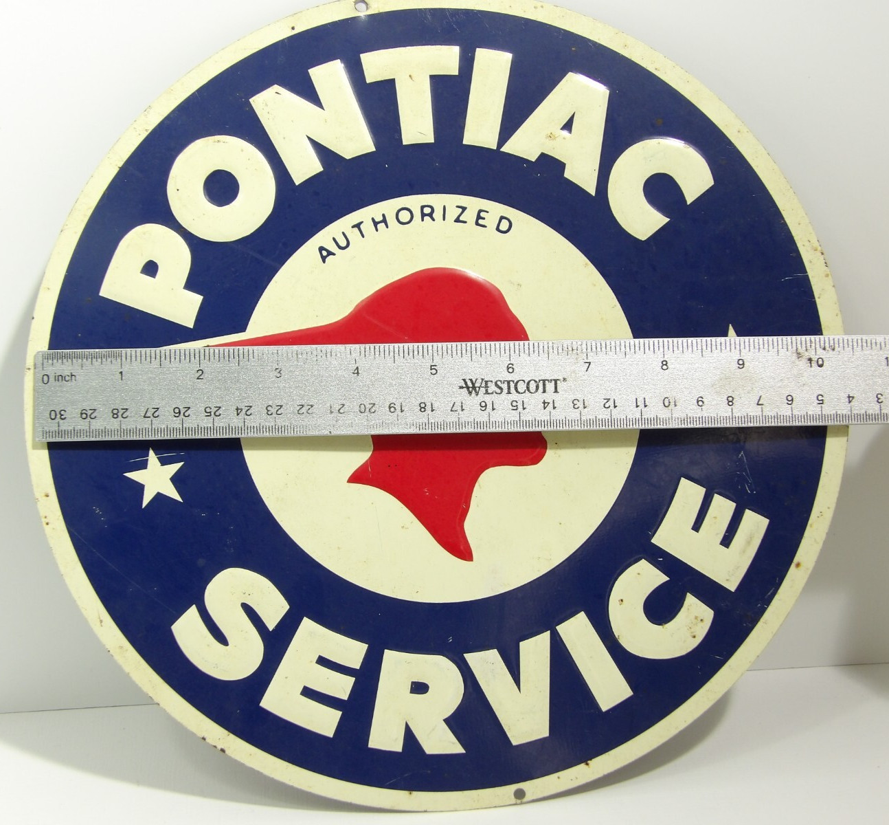 Pontiac Authorized Service Metal Sign 10.75" Round Garage Car Truck