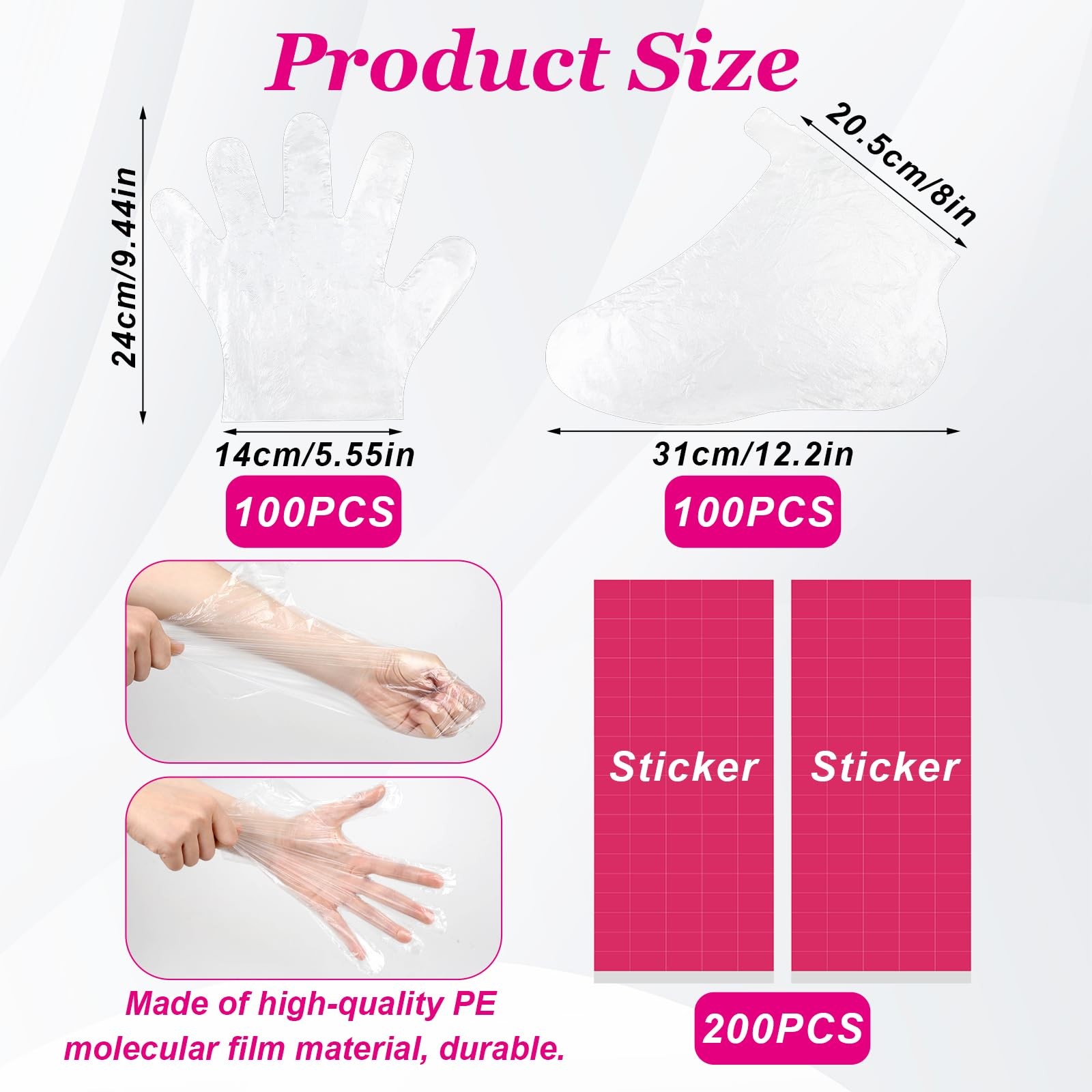 200Pcs Paraffin Wax Liners for Feet and Hand Disposable Bath...