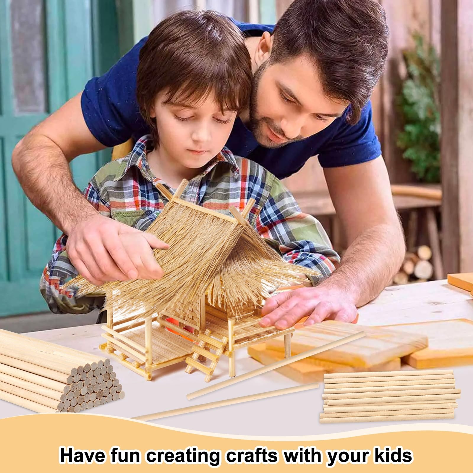 ONUPGO 6 PCS Dowel Rods Wood Sticks 1 X 12 1x12Dowels-6