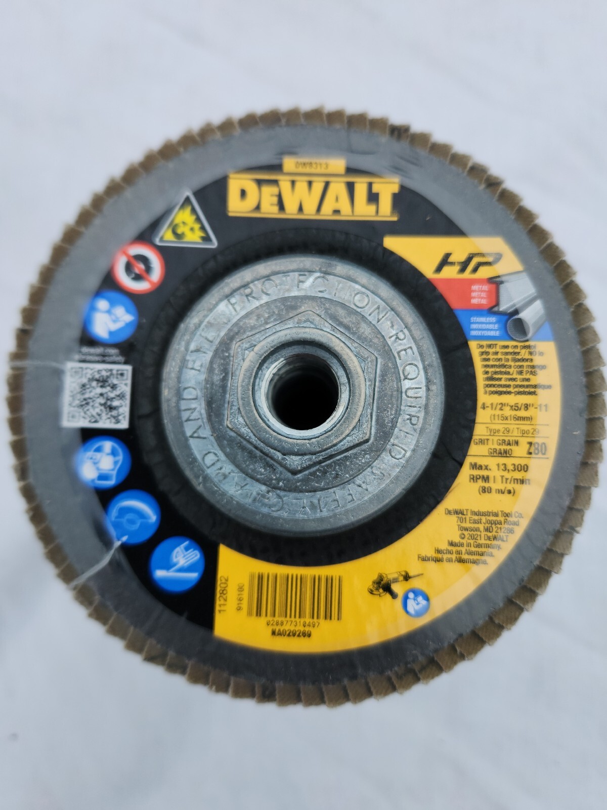 Dewalt DW 8313 4 1/2" X 5/8-11 Z 60 Flap Disc 10 Pack No Box