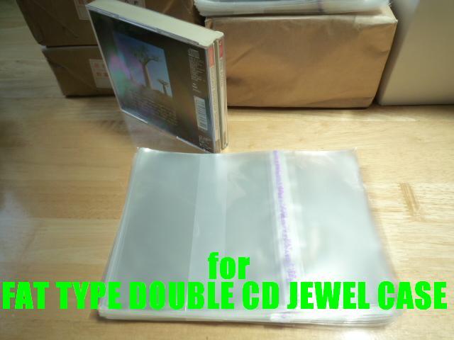 Resealable Outer Plastic Sleeves for FAT TYPE DOUBLE CD Jewel Cases 100 pieces