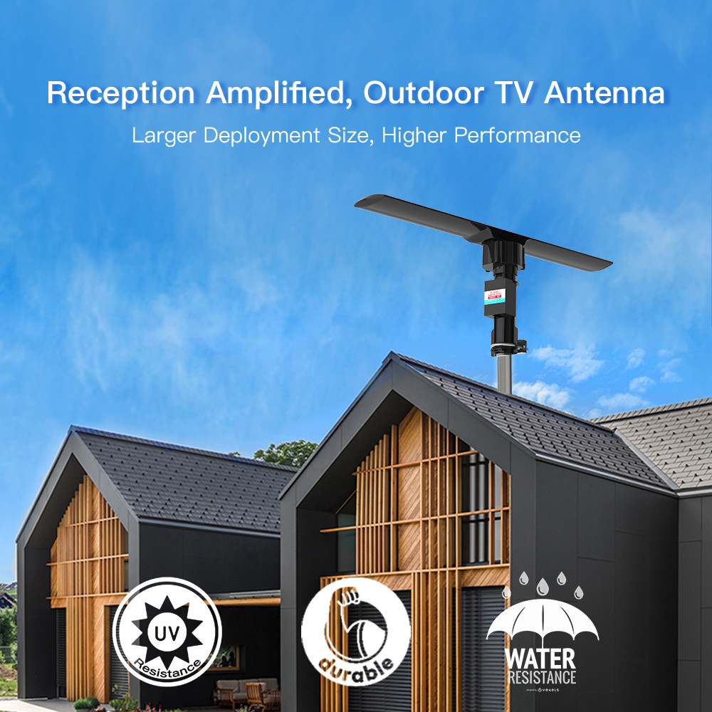 Leadzm 990 Miles Outdoor Amplified TV Antenna 1080P 4K HDTV 30dB UHF/VHF 360°