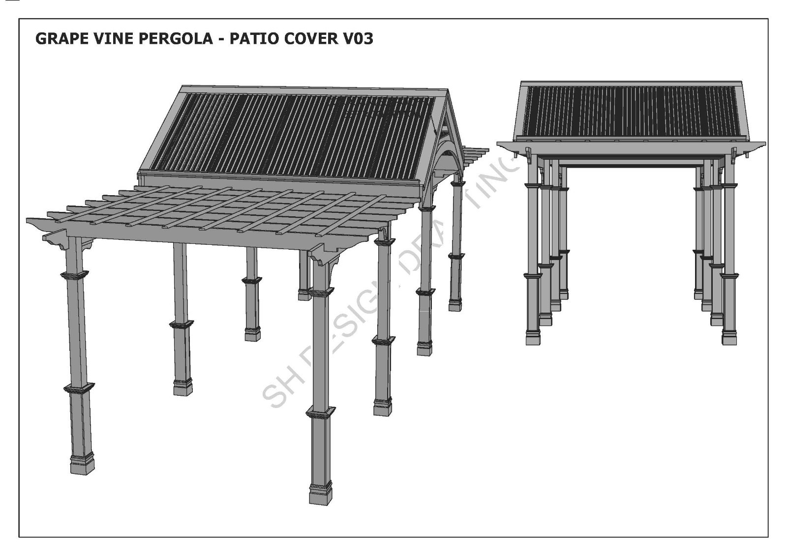 Grape Vine Outdoor Pergola Veranda V3 Patio Cover Plans