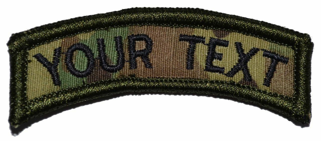 CUSTOMIZED Tab Military/ Patch with Hook and Fastener - Multiple Colors